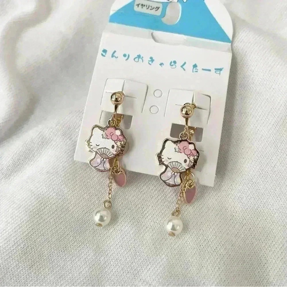 Sanrio Earrings Enamel Hello Kitty Earrings Japan Limited - Picture 1 of 9